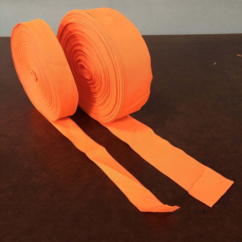 แถบริบบิ้น ผ้าสะท้อนแสง สีเขียว ส้ม หน้ากว้าง 3 4 5 cm ยกม้วน 50 เมตร - รูปที่ 2