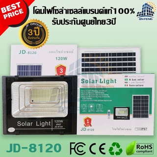 โคมไฟสปอร์ตไลท์ Solar light 120W แสงสีขาว รับประกัน 3 ปี โคมไฟโซล่าเซลล์ ไฟโซล่าเซล ไฟโซล่าเซลสวน ไฟโซล่าเซล 120Wของแท้