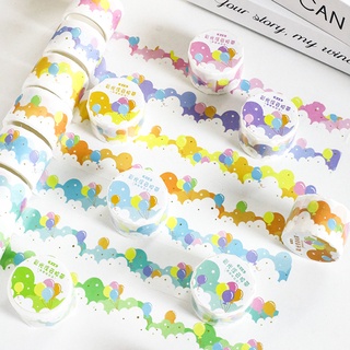 Mohamm เทปฟอยล์สีทอง รูปก้อนเมฆลอยน้ํา สีสันสดใส 1 ม้วน