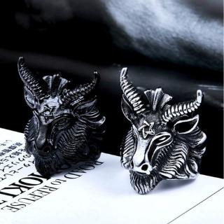 Satan worship punk style ring for men.