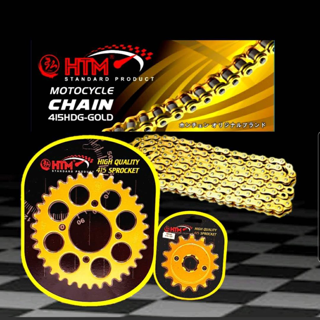 415G-128L DINAMIK GT128 โหมด HTM RACING CHAIN SPROCKET ชุด RUNFIRE2020