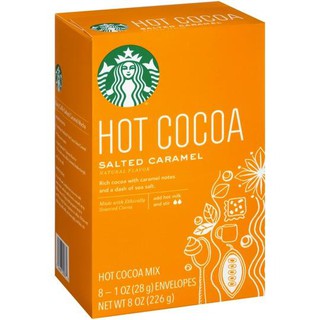 ﻿Starbucks Hot Cocoa Mix Salted Caramel (USA Imported) สตาร์บัคส์ ซอลที้ คาราเมล โกโก้ปรุงสำเร็จ 28g. x 8sachets