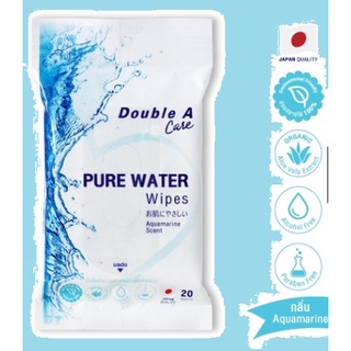 ทิชชู่เปียก Double A Care Pure Water Wipes บรรจุ 20 แผ่น/แพ็ค