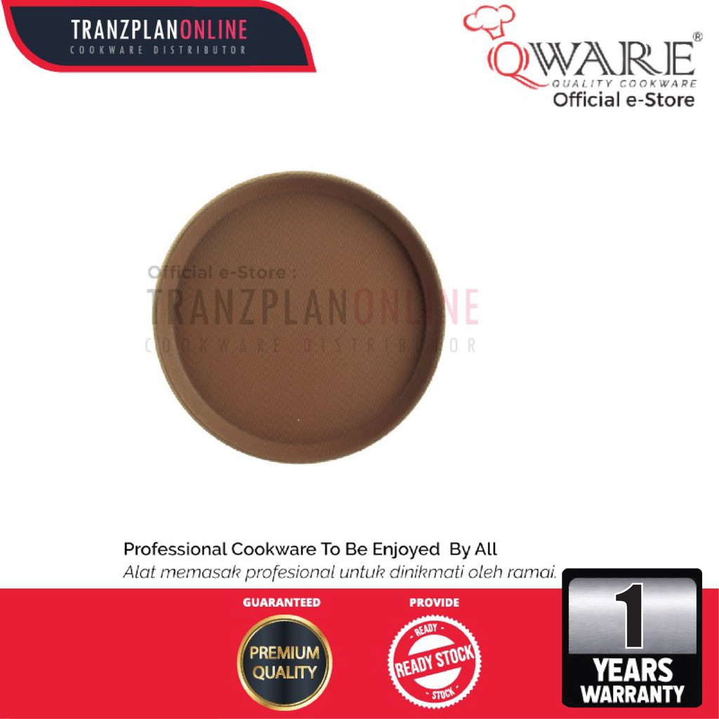 QWARE Round/Oval Fibreglass Anti-Slip Food Tray, Serving Tray, Kitchen Tray (11