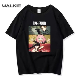 เสื้อยืดโอเวอร์ไซส์Walkie เสื้อยืดแขนสั้น พิมพ์ลายการ์ตูนอนิเมะ Spy X Family Forger Anya สไตล์ญี่ปุ่น ฮาราจูกุ แฟชั่นฤดู