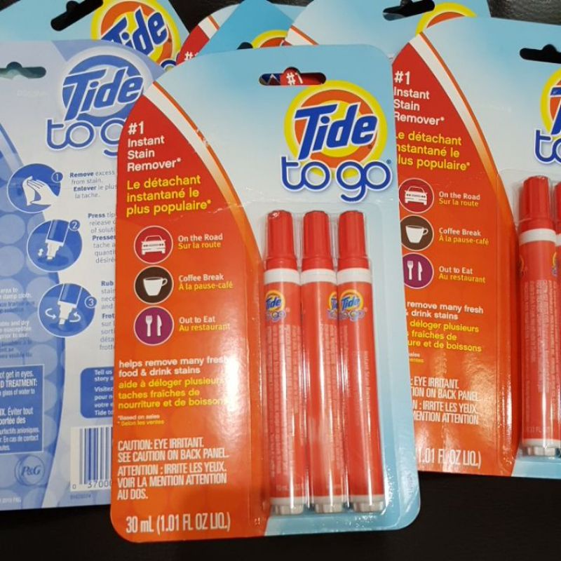 Tide To Go ปากกาลบรอยเปื้อนจาก อาหารสด และ เครื่องดื่ม จำนวน 3 อัน/เเพค Instant Stain Remover Pen 3 