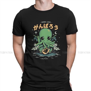 เสื้อยืดวินเทจเสื้อยืดแขนสั้น ผ้าฝ้ายแท้ พิมพ์ลาย Good Luck Cthulhu Mythos สไตล์พังก์ แฟชั่นสตรีทS-5XL