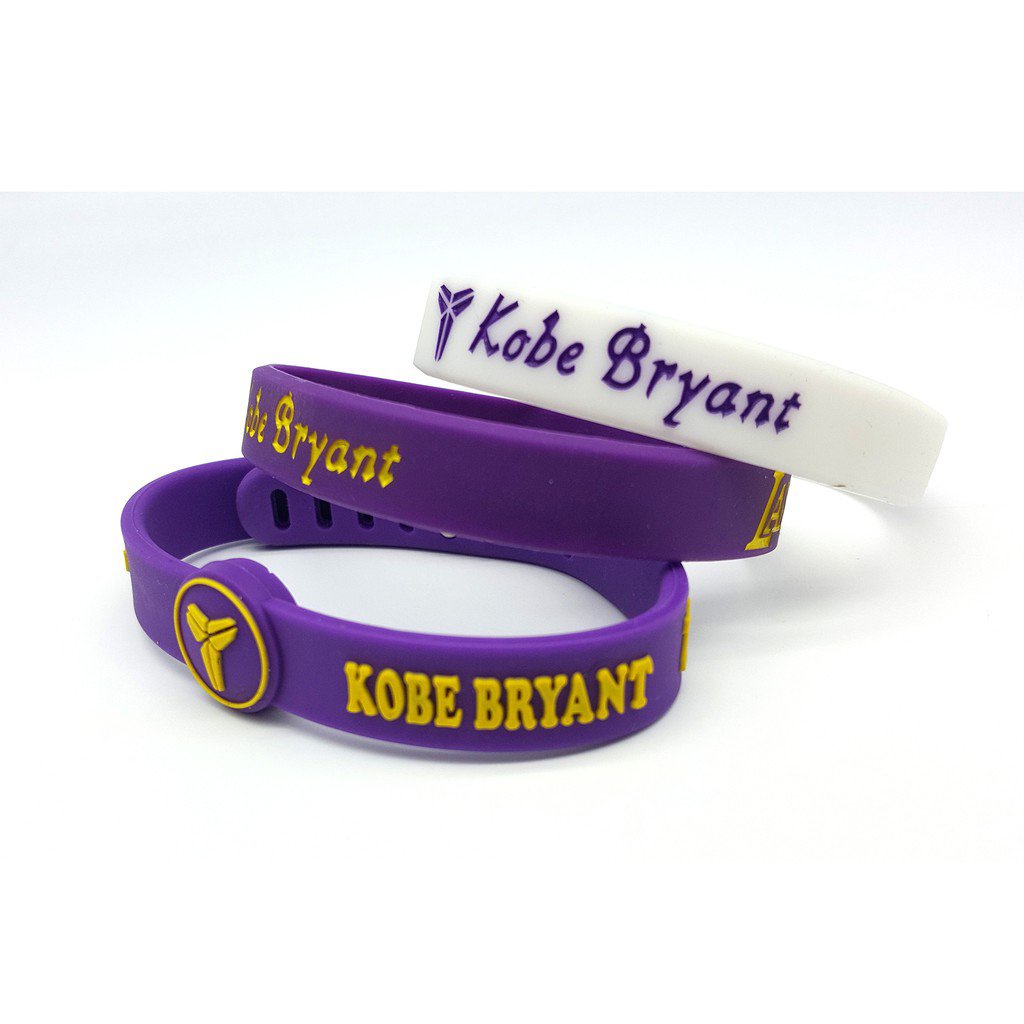 3PCs Kobe Bryant Inspirational Silicone Sports Bracelets Band ...