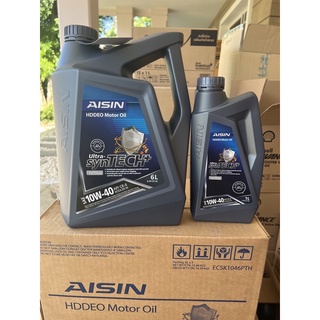 น้ำมันเครื่อง ดีเซลสังเคราะห์ 100% aisin ultra synthec plus 10w-40 api CK-4 ขนาด 6+1L.