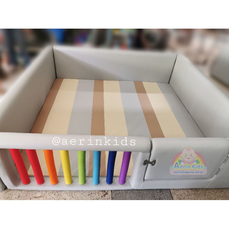 คอกกั้นเด็กปลอดภัยแบบซี่ๆ PVC นวมโปร์ครึ่งประตู #ส่งฟรี #แถมฟรีประตู ขนาด 3.5*6.5 , 5*6.5 , 6*6.5 , 