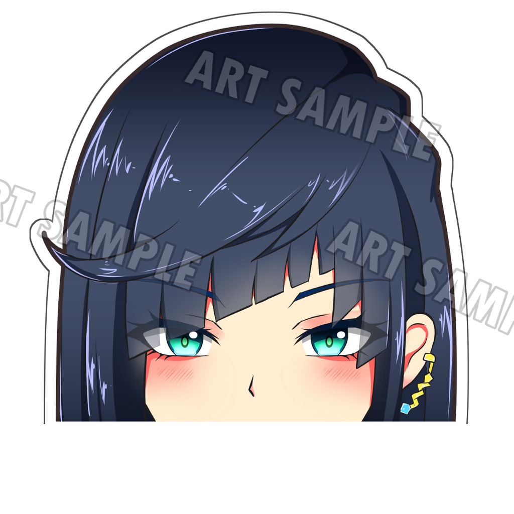 Yelan Genshin Impact สติ๊กเกอร์ 2 ชิ้น Fan-Made Sticker Yelan Genshin Impact Sticker เกนชิน สติกเกอร