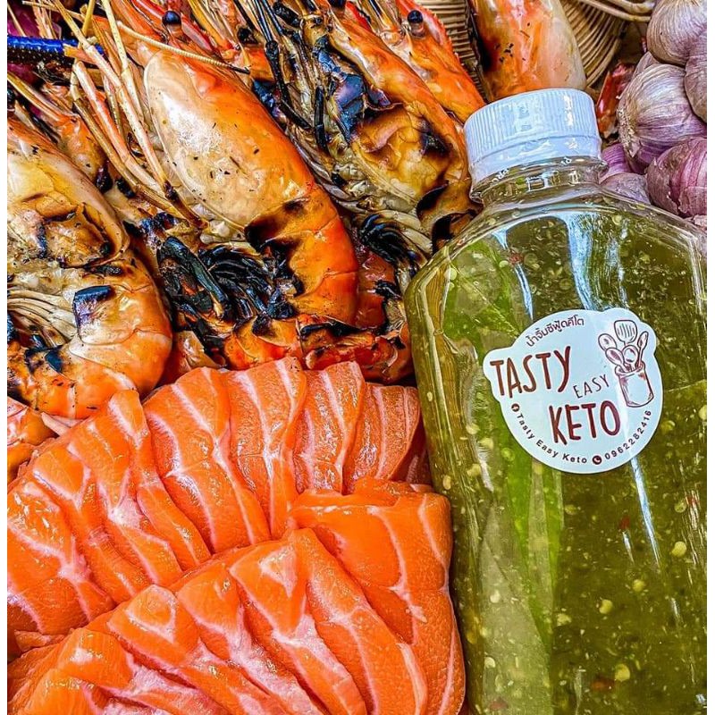 (น้ำจิ้มซีฟู๊ด คีโต) Tasty easy keto สูตรคีโตแท้ 100% /Keto ไม่มีแป้ง ไม่มีน้ำตาล ไม่ใส่ผงชูรา 200 m