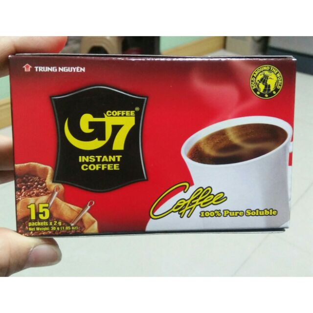 กาแฟ G7 รุ่นมี อย.ไทย กาแฟดำ กาแฟเวียดนาม กาแฟแท้เข้มถึงใจ คอฟฟี่จีเซเว่น อินสแตนท์คอฟฟี่ กาแฟสำเร็จรูป  หอมกรุ่น รสดี