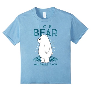 Lint9 [พร้อมส่ง] เสื้อยืดแขนสั้น พิมพ์ลาย We Bare Bears Ice Bear Will Protect You Light พลัสไซซ์ สําหรับผู้ชาย ไซซ์ XS-6