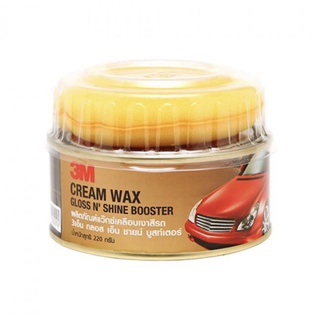 3M แว๊กซ์เคลือบเงาสีรถ 220g. Cream Wax Gloss N Shine Booster ผลิตภัณฑ์แว๊กซ์เคลือบเงาสีรถยนต์ 1ชิ้น