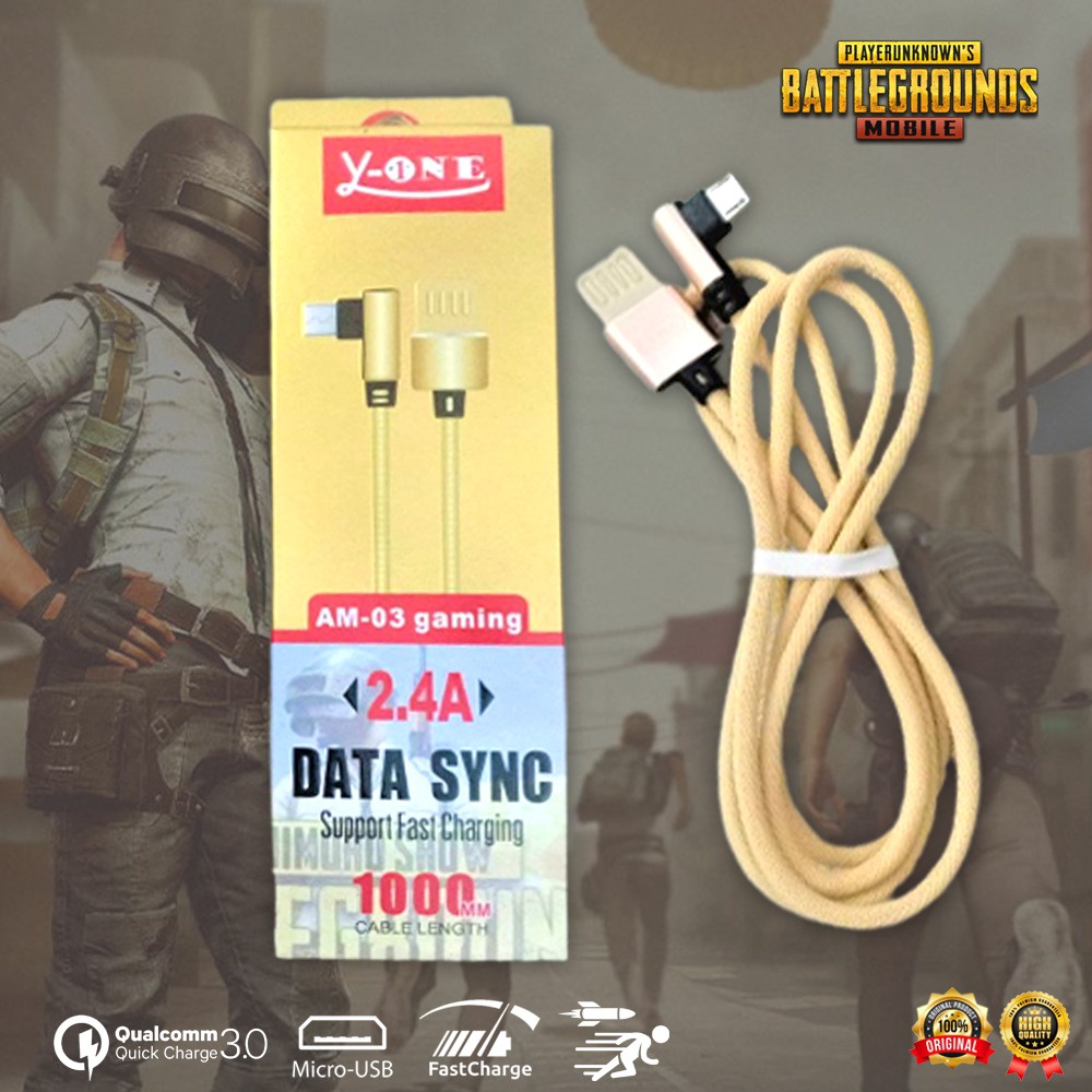 Y-ONE Gamerz AM-03 2.4A 1M Fast Charging MICRO & TYPE-C Data Cable
