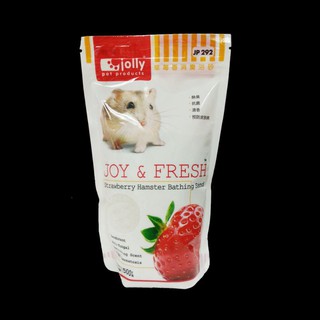 jolly JOY &amp; FRESH ทรายอาบน้ำหนูแฮมสเตอร์ กลิ่นสตอเบอรี่ (500g)