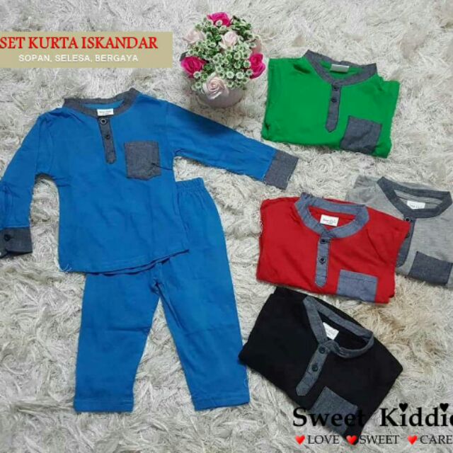 SET KURTA ISKANDAR MERAH