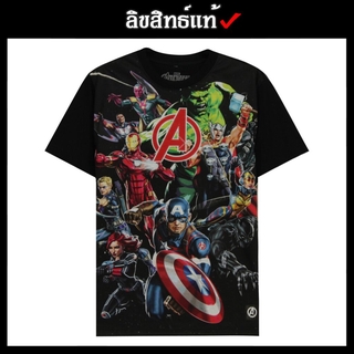 ✅ ลิขสิทธิ์แท้ ✅ เสื้อยืด ผ้า Cotton ผสม Polyester เสื้อสีดำ เสื้ออเวนเจอร์ ลาย Avengers เสื้อฮีโร่ มาเวล รุ่น 759