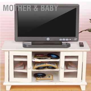 Mother &amp; Baby 1:12 โทรทัศน์จิ๋วพร้อมรีโมทควบคุมสําหรับตกแต่งบ้านตุ๊กตาของเล่นเด็ก