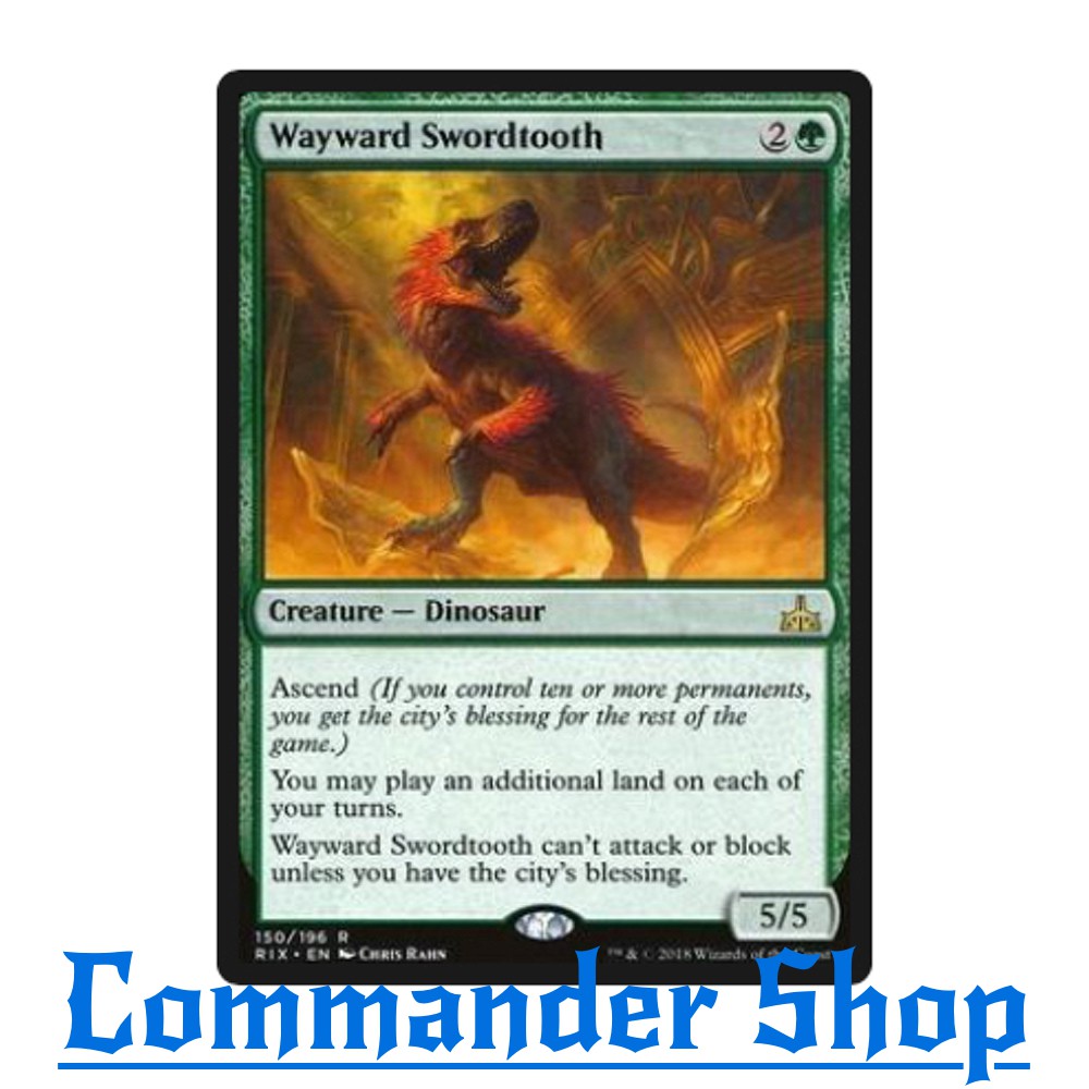 Wayward Swordtooth (Creature - Dinosaur) Green การ์ด Magic The Gathering (MTG)
