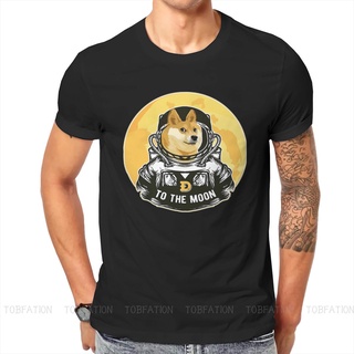 เสื้อยืดพิมพ์ลายแฟชั่น เสื้อยืดลําลอง ผ้าฝ้าย แขนสั้น พิมพ์ลาย The Moon Doge in Space Hipster แฟชั่นสําหรับผู้ชาย