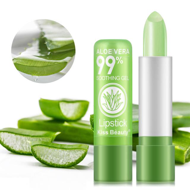 Color changing Moisture &amp; waterproof Aloe Vera 99% Soothing Gel Lipstick