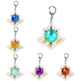 ร้อนเกม Genshin Impact พวงกุญแจองค์ประกอบ Vision Gods Eye Men พวงกุญแจผู้หญิงกระเป๋าจี้ Key CHAIN Key Ring เครื่องประดับของขวัญ... เกนชินอิมแพค