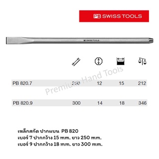 PB Swiss Tools เหล็กสกัด รุ่นยาว ปากแบน ปากกว้าง 15 mm. ยาว 250 mm. และ ปากกว้าง 18 mm. ยาว 300 mm. PB 820