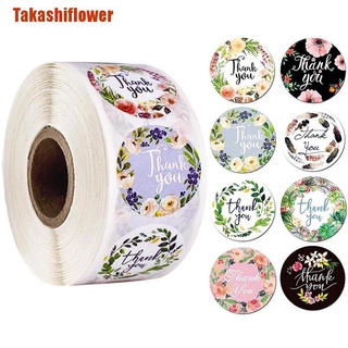 Takashiflower สติกเกอร์ฉลาก Thank สําหรับซีลปิดผนึก