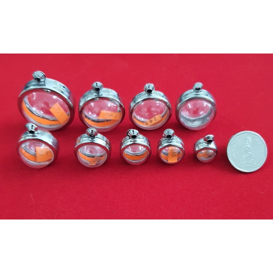 กรอบพระแสตนเลสใส่ลูกอม / ชาญหมาก หรืออื่นๆ ที่มีขนาดใกล้เคียง กรอบหน้าเรียบเงา พร้อม ห่วงแสตนเลส และแผ่นโฟม มีหลายขนาด - รูปที่ 5