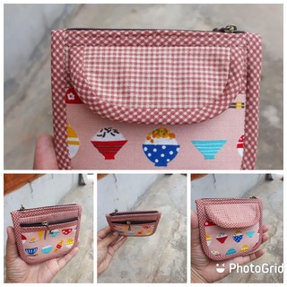 กระเป๋าสตางค์งานแฮนด์เมคมี2ช่องซิป4ช่องใช้งานใส่เหรียญใส่บัต…