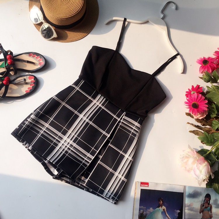 SALE สายเดี่ยวเกาะอกจั๊มสูท กระโปรงกางเกง ขาสั้น ผ้าหนางานเก๋มาก JM-8836 SALE สายเดี่ยวเกาะอกจั๊มสูท กระโปรงกางเกง ขาสั้น ผ้าหนางานเก๋มาก JM-8836