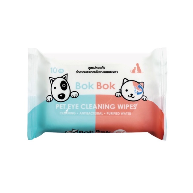 ผ้าเช็ดคราบน้ำตา Bok Bok ใช้ได้ทั้งสุนัขและแมว 🍀ไม่ระคายเคือง🍀