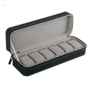 LIVI 6 Slot Watch Box Portable Travel Zipper Case Collector Storage Jewelry Storage Box