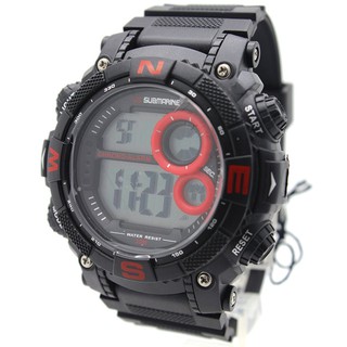 Submariner นาฬิกาชาย สายยาง ระบบ Digital - SD0001 (B-Red)