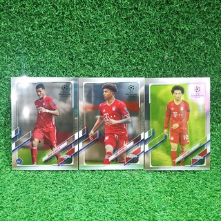 ขาย การ์ด Topps Chrome Uefa Champions League UCL 2020-21 ยกชุด 3 ใบ Tillman Richards Sane Base Bayern Muchen การ์ดฟุตบอล