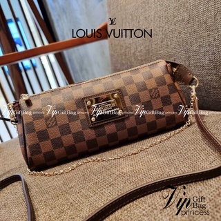 LV CROSSBODY CLUTCH BAG WITH CHAIN / LV Eva Clutch Crossbody Bag กระเป๋าสะพายวีไอพีพรีเมี่ยม วัสดุหนังแคนวาสคุณภาพ