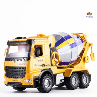 ProudNada Toys ของเล่นเด็ก รถโม่ปูน ฝาครอบล้อมีเฟือง TRUCK CONSTRUCTION ATTENTION NO.2081