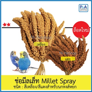 ล็อตใหม่!!ช่อมีลเล็ท Millet Spray สีเหลือง/สีแดงสำหรับนก [แบ่งขาย100g]