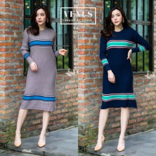 Maxi dress knitting ทอลายรอบ งานสวยผ้านุ่มใส่สบายมากคะ