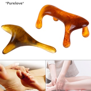 Purelove Triangle Foot Care Massager Gua Sha Acupuncture Reflexology Tool Stick Amber