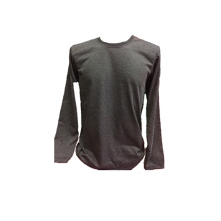 [ลดเพิ่ม30% ใส่โค้ดDETJAN30] เสื้อยืดสีพื้น คอกลม แขนยาว สีเทาดำ/เทาอ่อน