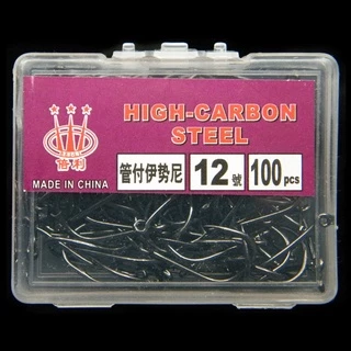 ชุดตะขอตกปลาชุดเหล ็ กคาร ์ บอนแข ็ งแรงน ้ ําจืดน ้ ําจืด Sharp ตกปลาวงกลม Jig Hooks