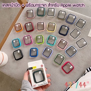 2 in 1 เคสหน้าปัด + พร้อมกระจก สำหรับ Apple watch series 1 2 3 4 5 6 SE (ขนาด 40"/42")