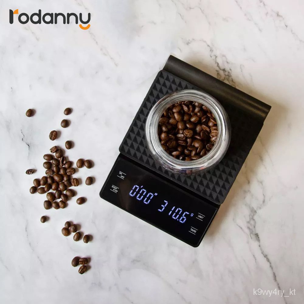 เครื่องชั่งน้ำหนัก，Rodanny Kitchen Scale With Smart Digital Electronic Precision Timer Drip Portable Household coffee Sc