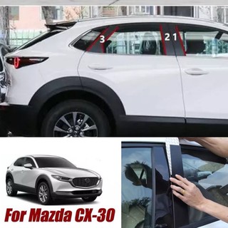 เพลทเสาประตูสีดำ Piano Black Mazda CX30 CX-30(รุ่นC, รุ่นS)