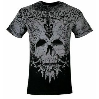 Xtreme Couture Affliction เสื้อยืดลําลอง สําหรับผู้ชาย แขนสั้น พิมพ์ลาย APRENTICE Black Tattoo Biker S-5XL