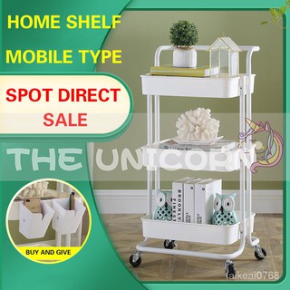 Storage trolley รถเข็นอาหารชั้นวางของในครัวชั้นวาง 3 ชั้นเป็นล้อเลื่อนโยกได้ง่ายสะดวก - สินค้ามีพร้อมส่ง