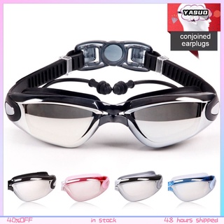  Swimming goggles with earplugs HD Anti Fog Waterproof Protection Glasses Diving Goggles For Adults swimming glasses 【YASUO】